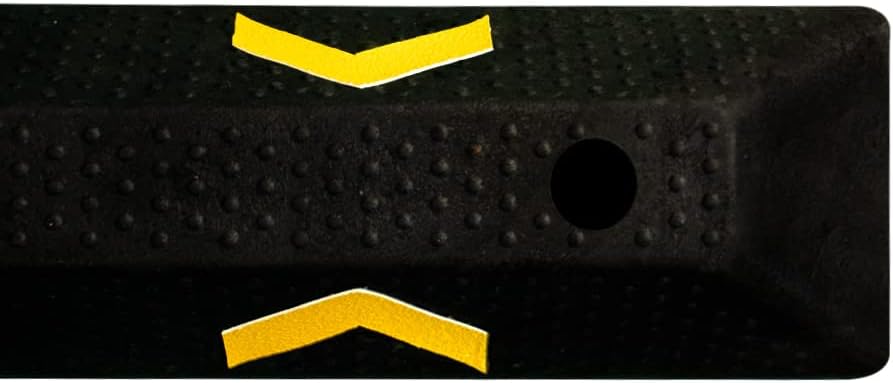High-Visibility 90cm Wheel Stopper – Heavy-Duty Black Parking Curbs with Reflective Stripes | Ideal for Commercial, Residential, and Private Garages