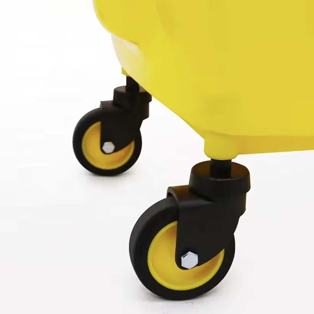 36L Wringer Trolley – Yellow | Commercial Mop Bucket with Caution Wet Floor Sign | Mobile Cleaning Trolley with 4 Wheels