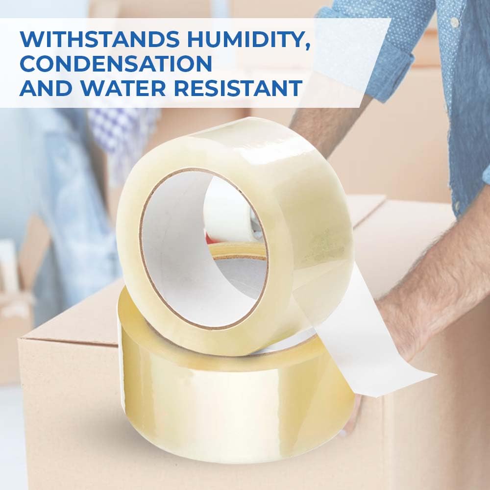 Transparent Packing Tape – 100 Meters x 2 Inch | Multipurpose Clear Adhesive Tape with Water-Based Glue for Packing and Craft Use
