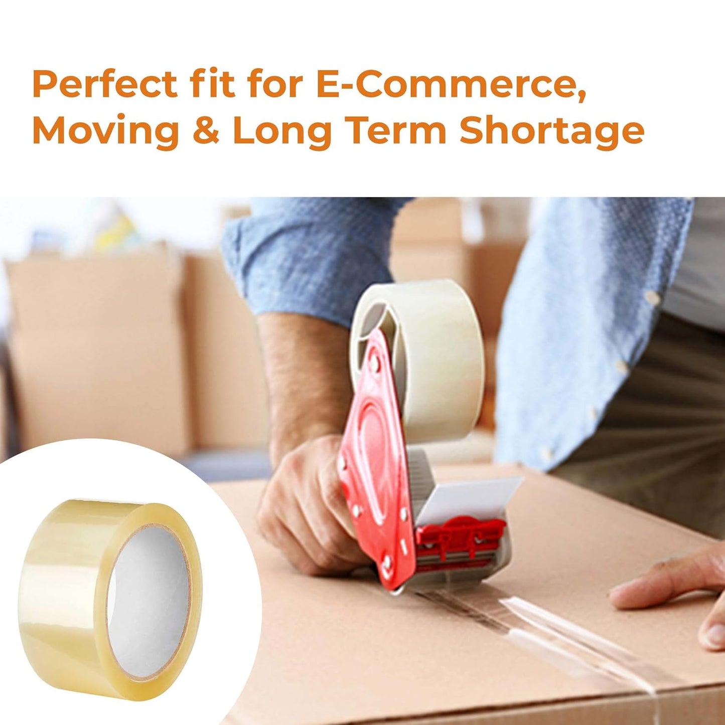 Transparent Packing Tape – 100 Meters x 2 Inch | Multipurpose Clear Adhesive Tape with Water-Based Glue for Packing and Craft Use
