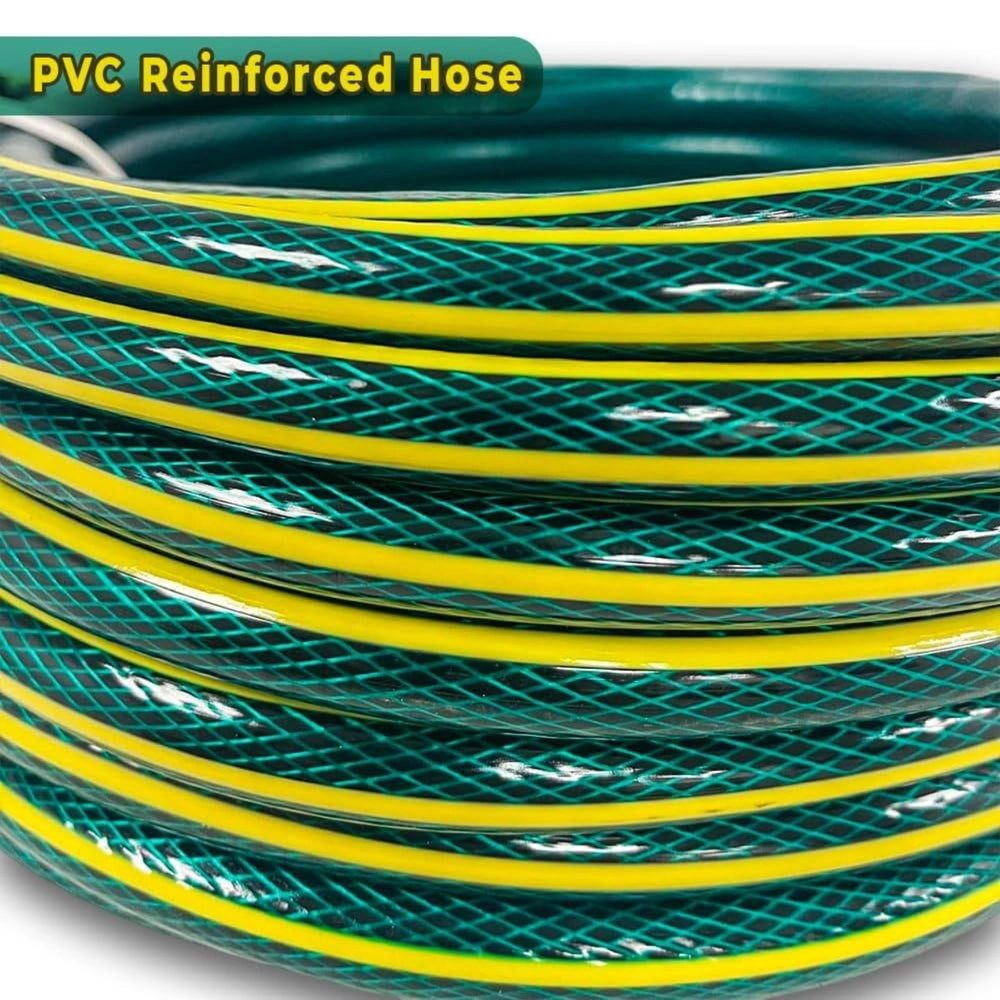 1/2 Inch Reinforced Garden Hose Pipe | Medium Duty Kink Resistant PVC Water Hose - Green