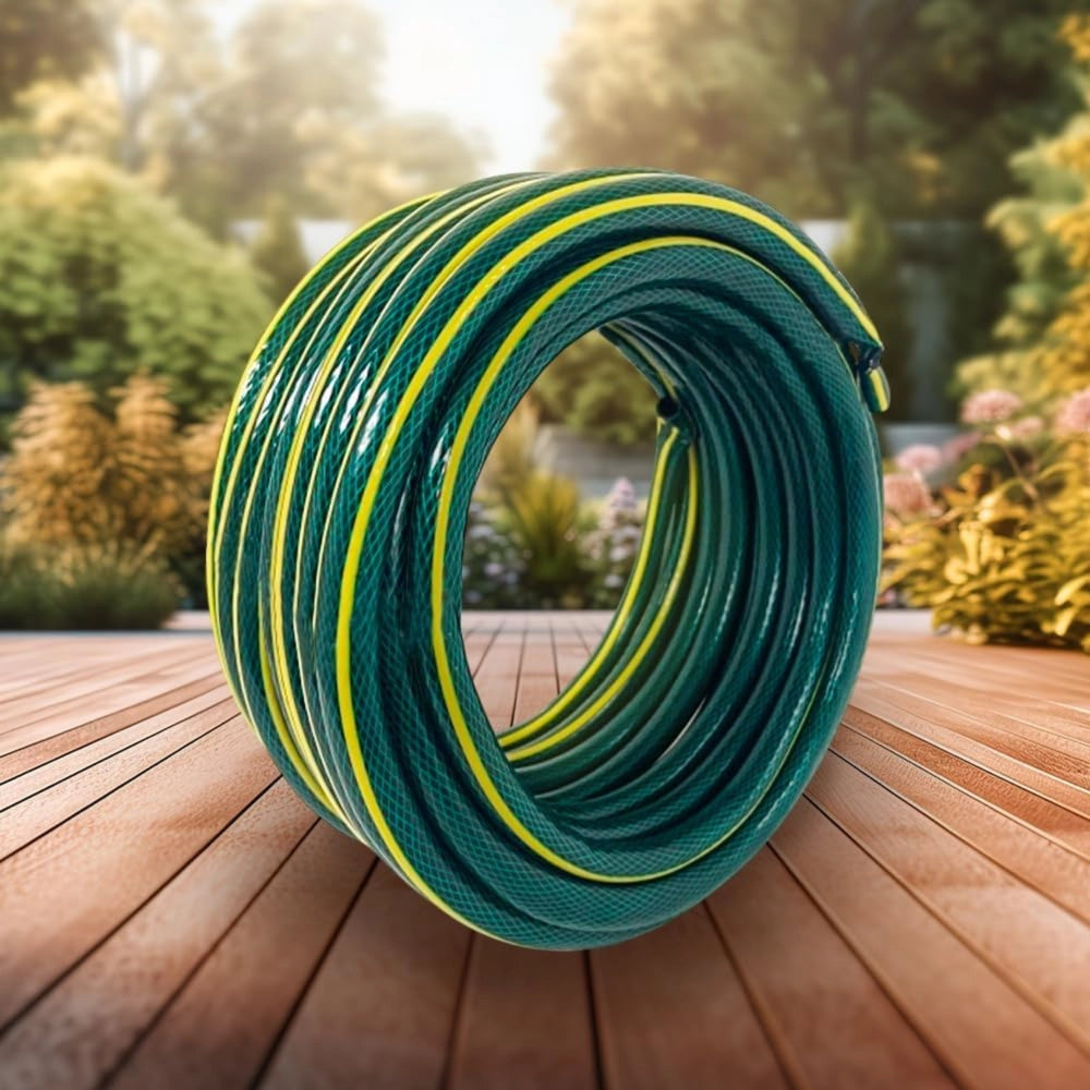 1/2 Inch Reinforced Garden Hose Pipe | Medium Duty Kink Resistant PVC Water Hose - Green