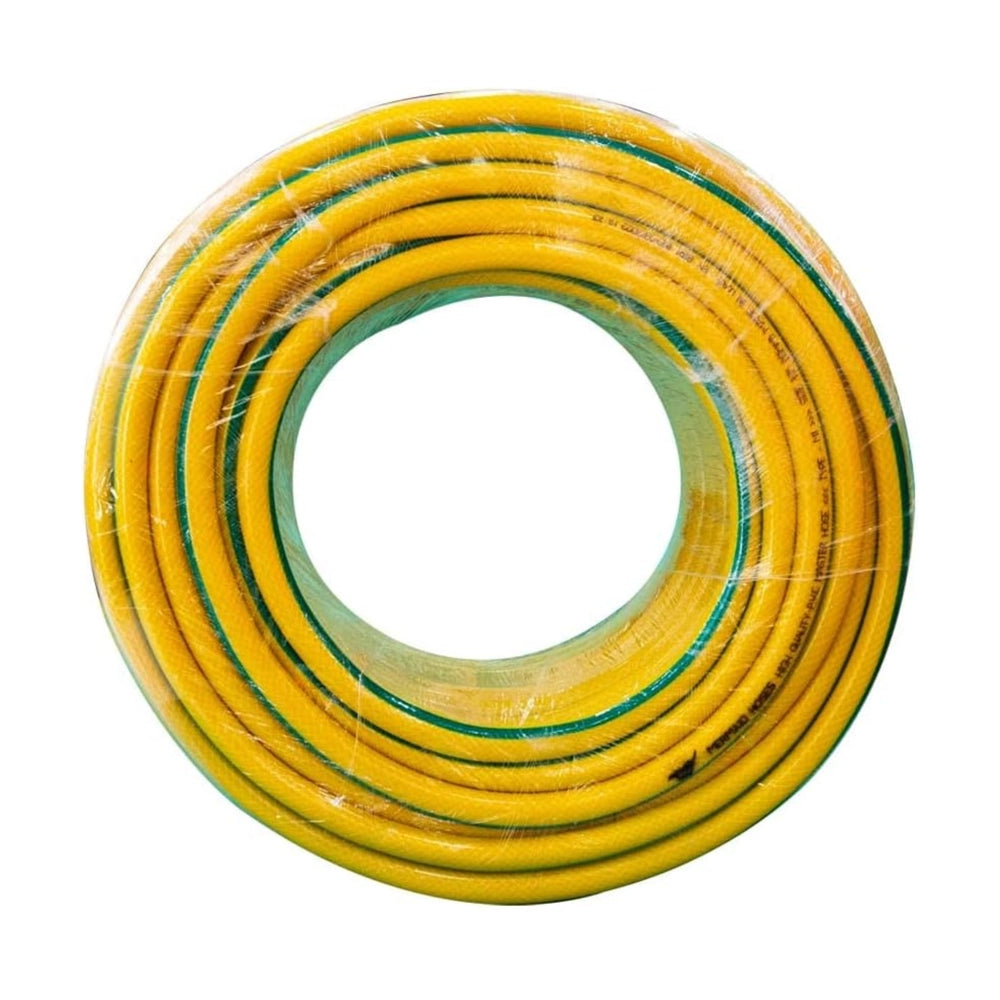 1/2 Inch 50Meter Reinforced Garden Hose Pipe | 4 Layer PVC Water Hose - Yellow