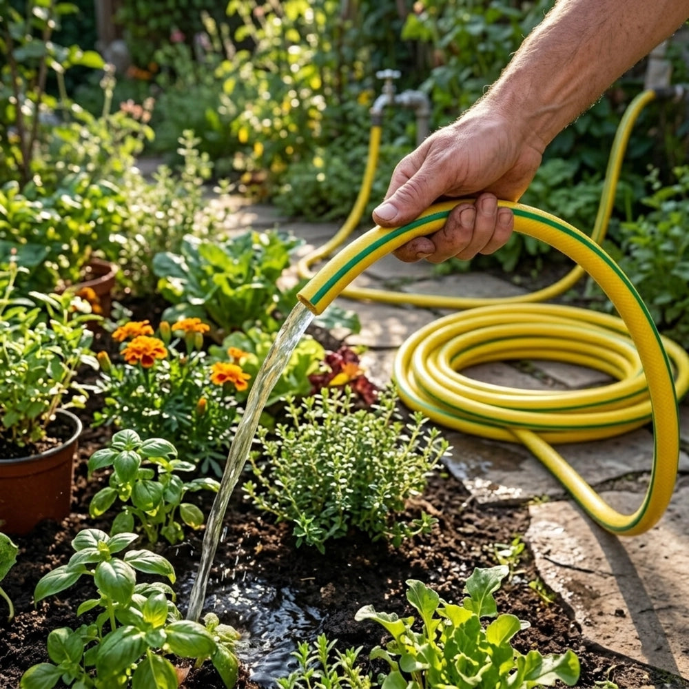 1/2 Inch 15Meter Reinforced Garden Hose Pipe | 4 Layer PVC Kink Resistant Water Hose - Yellow