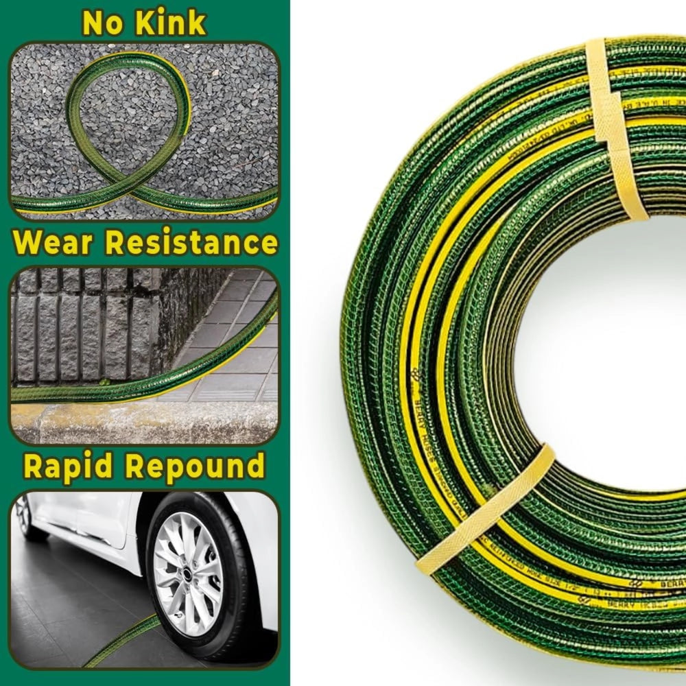 1/2 Inch Reinforced PVC Garden Hose Pipe | Standard Duty Flexible Water Hose