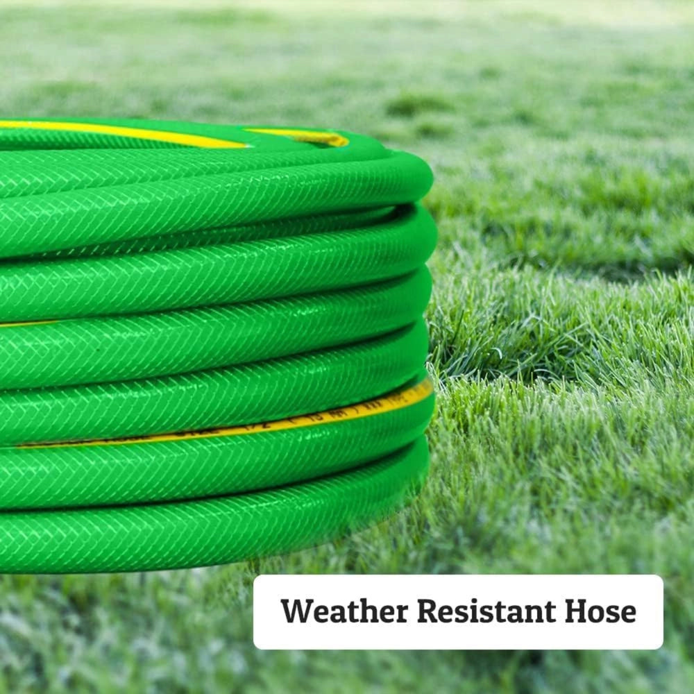 1/2 Inch 50Meter Reinforced Garden Hose Pipe | 4 Layer PVC Water Hose - Green