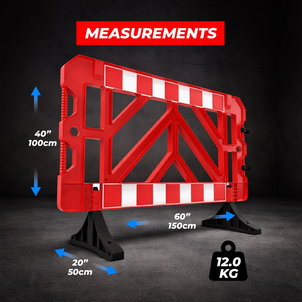 plastic pedestrian barrier with feet