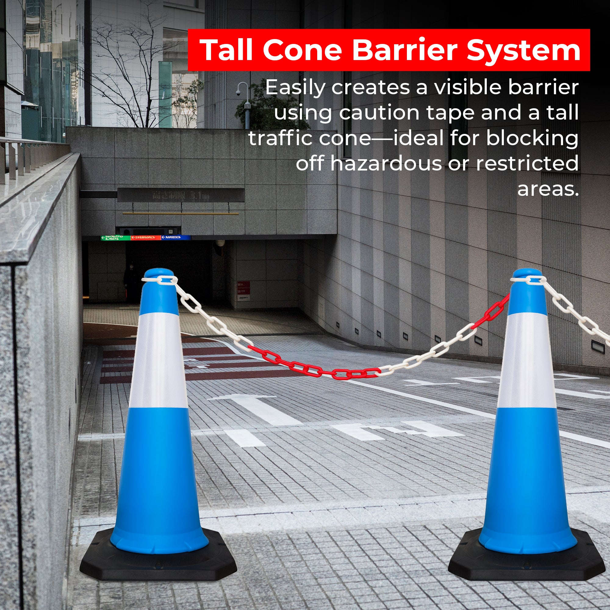 High Visibility Traffic Cone 1000mm Blue