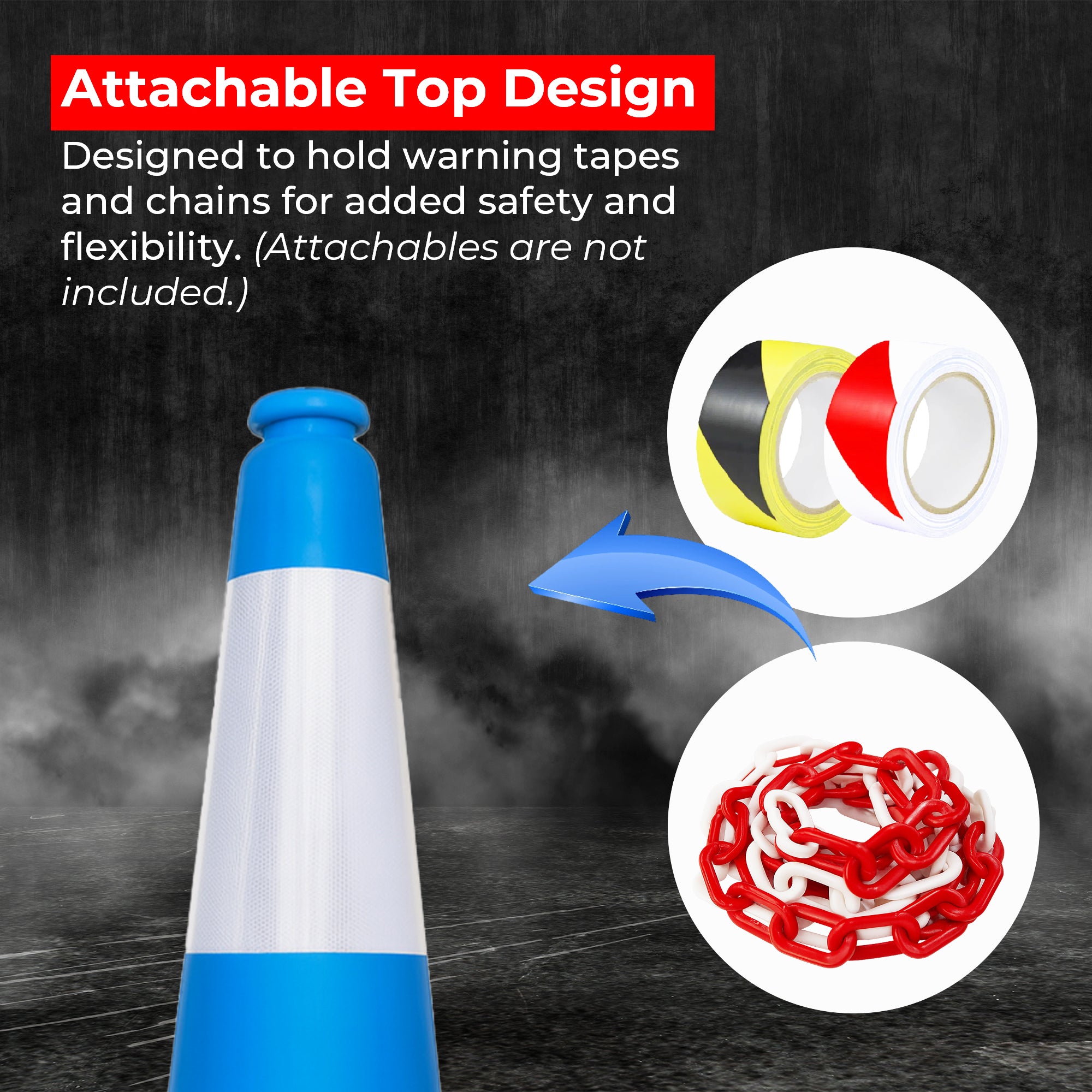 High Visibility Traffic Cone 1000mm Blue