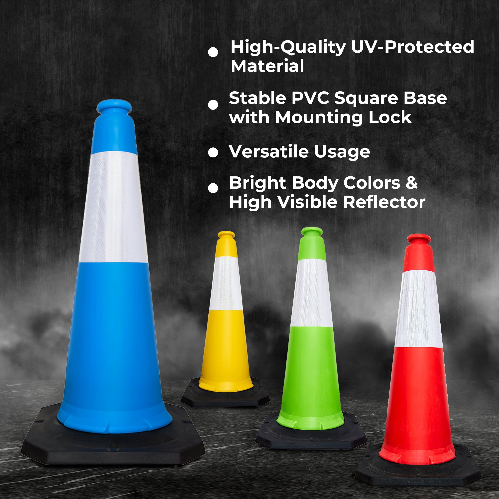 High Visibility Traffic Cone 1000mm Blue