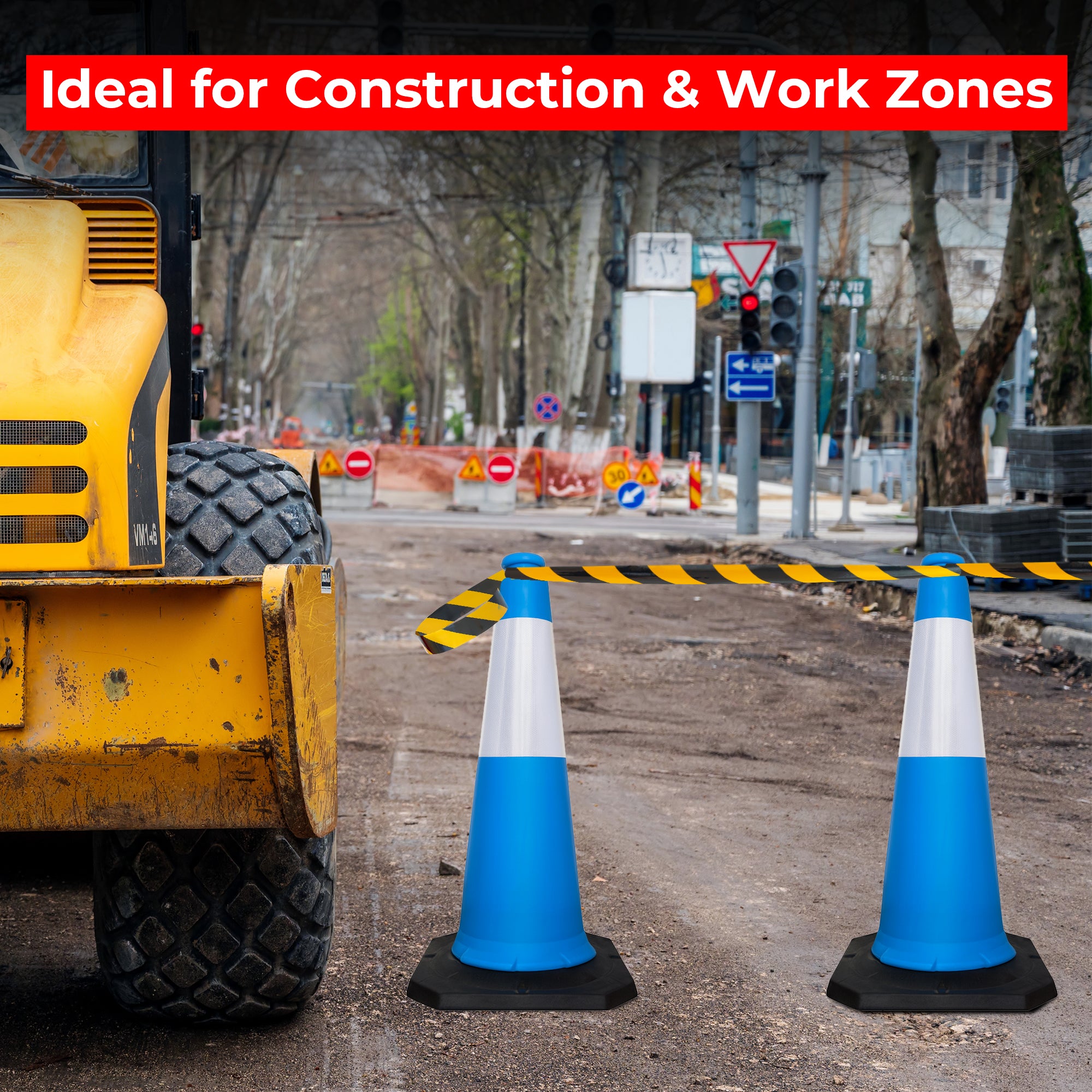 High Visibility Traffic Cone 1000mm Blue