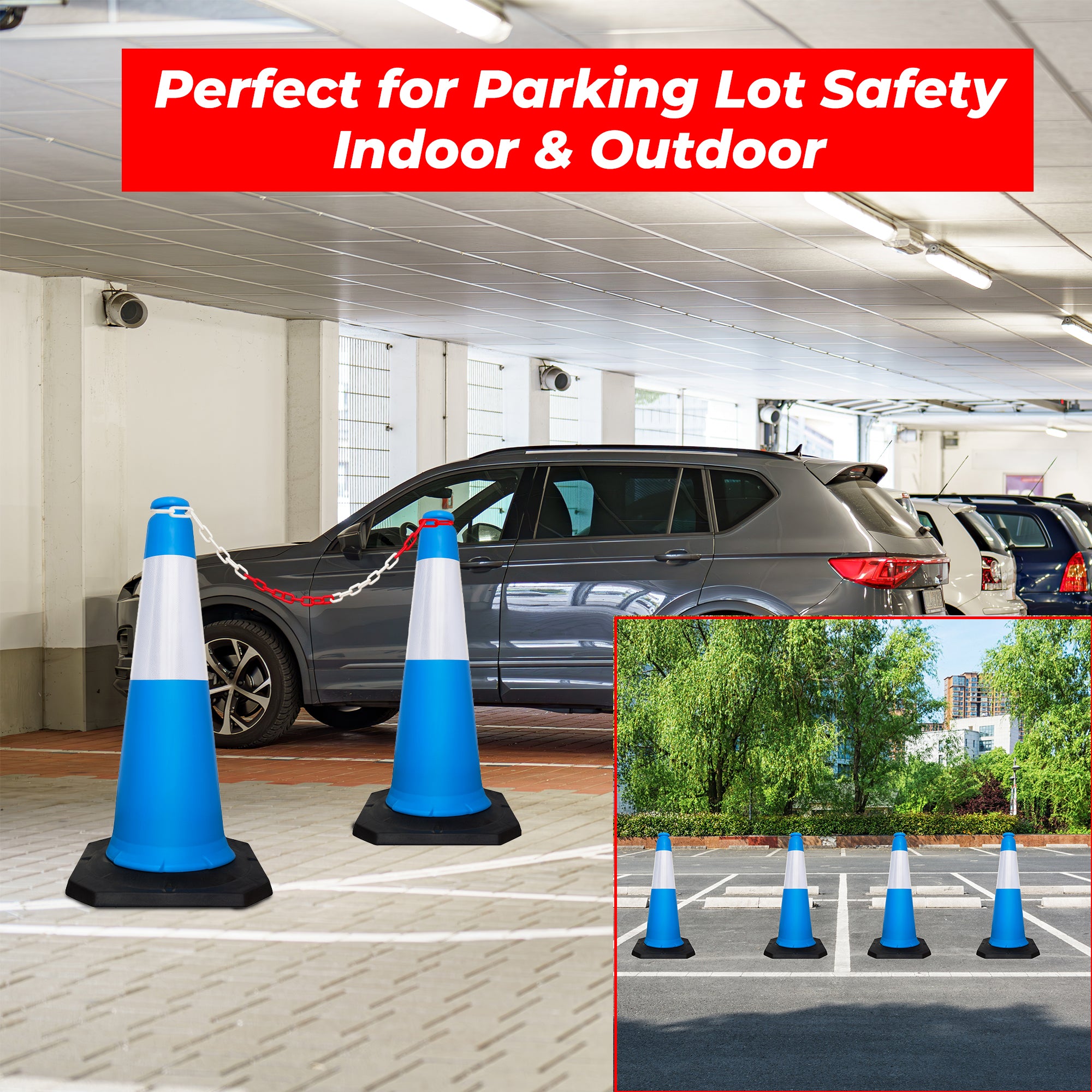 High Visibility Traffic Cone 1000mm Blue
