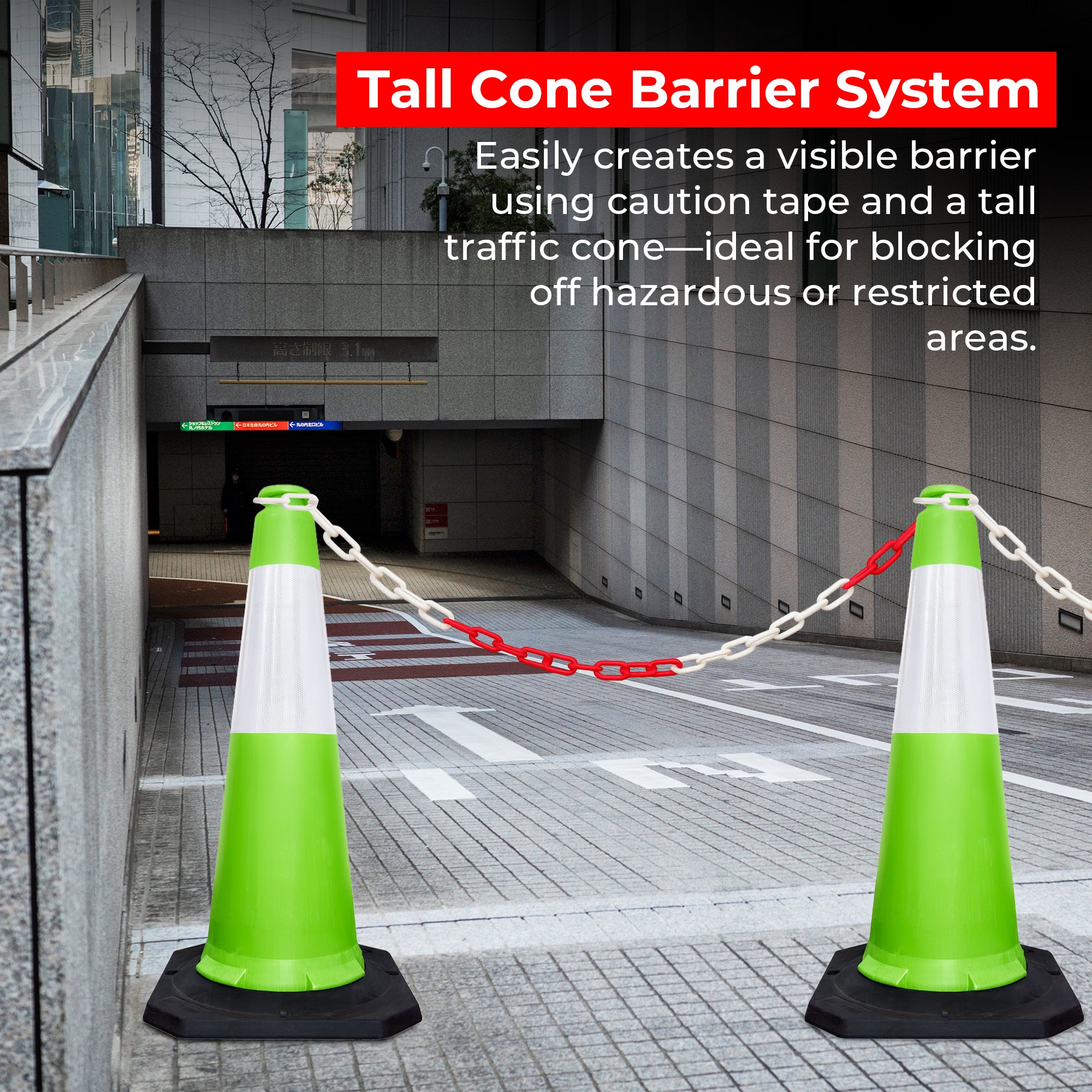 High Visibility Traffic Cone 1000mm Green