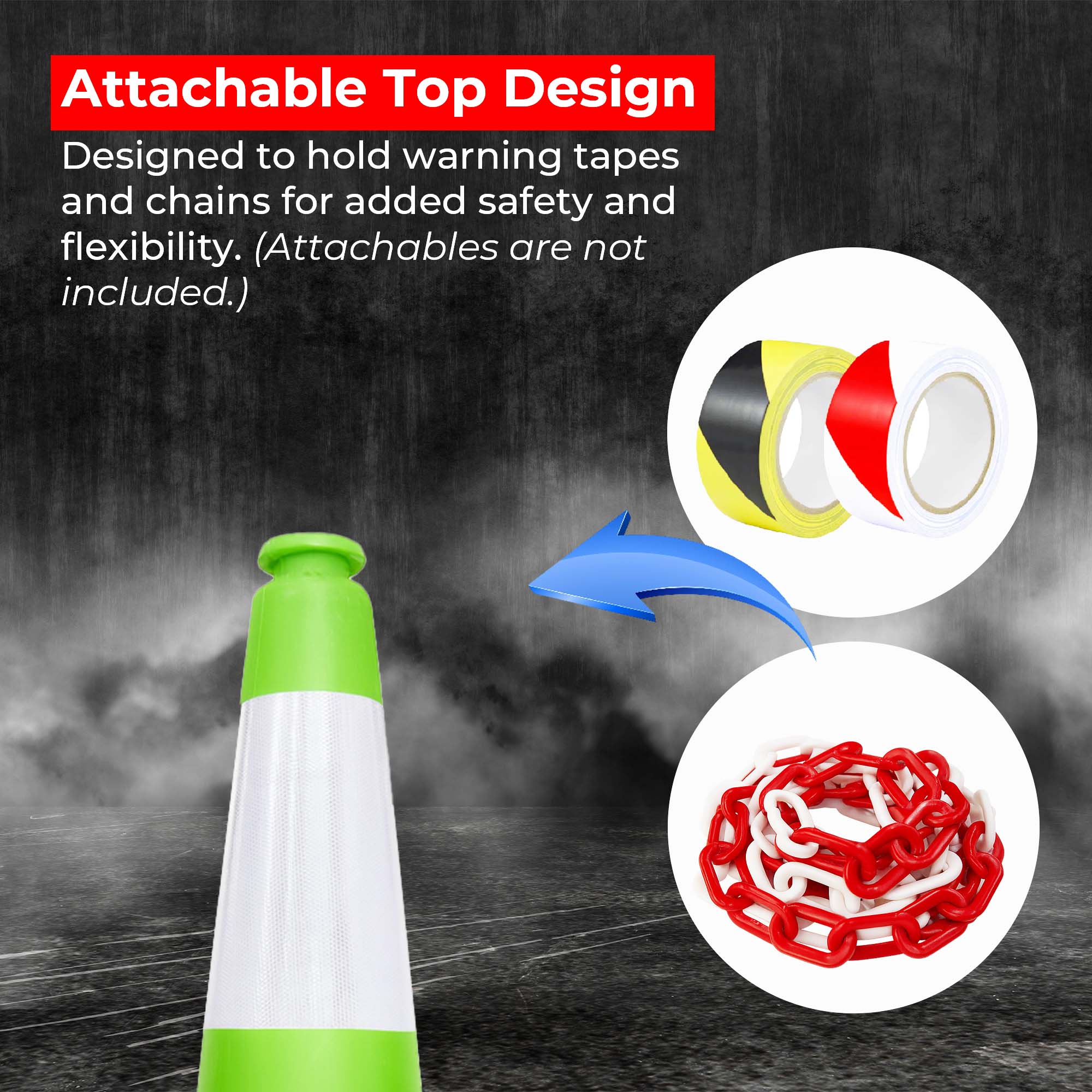 High Visibility Traffic Cone 1000mm Green