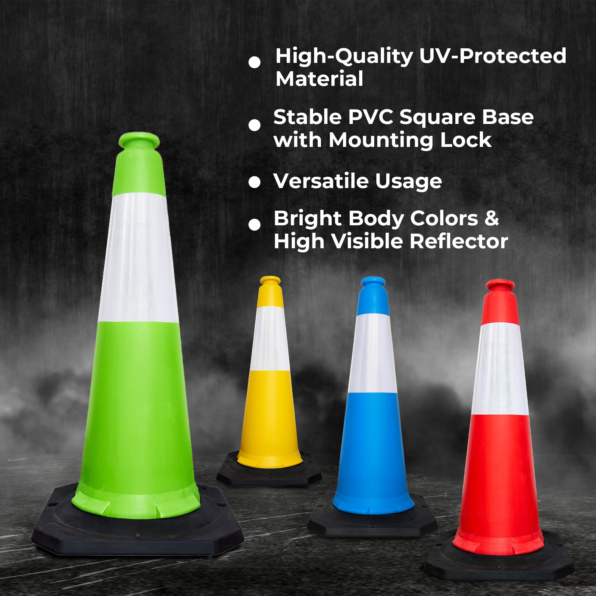 High Visibility Traffic Cone 1000mm Green
