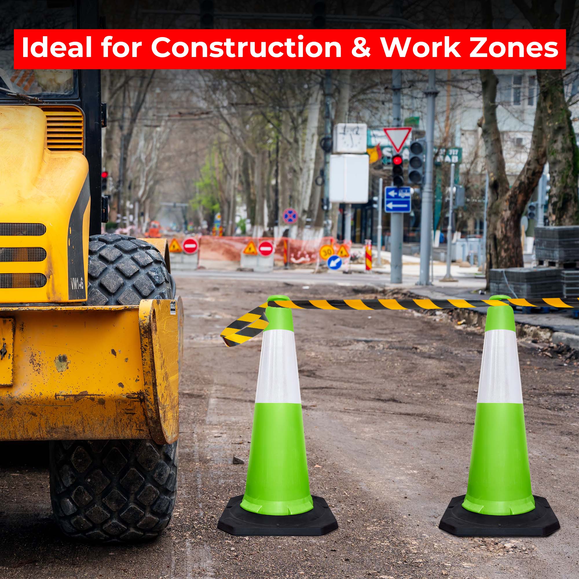 High Visibility Traffic Cone 1000mm Green