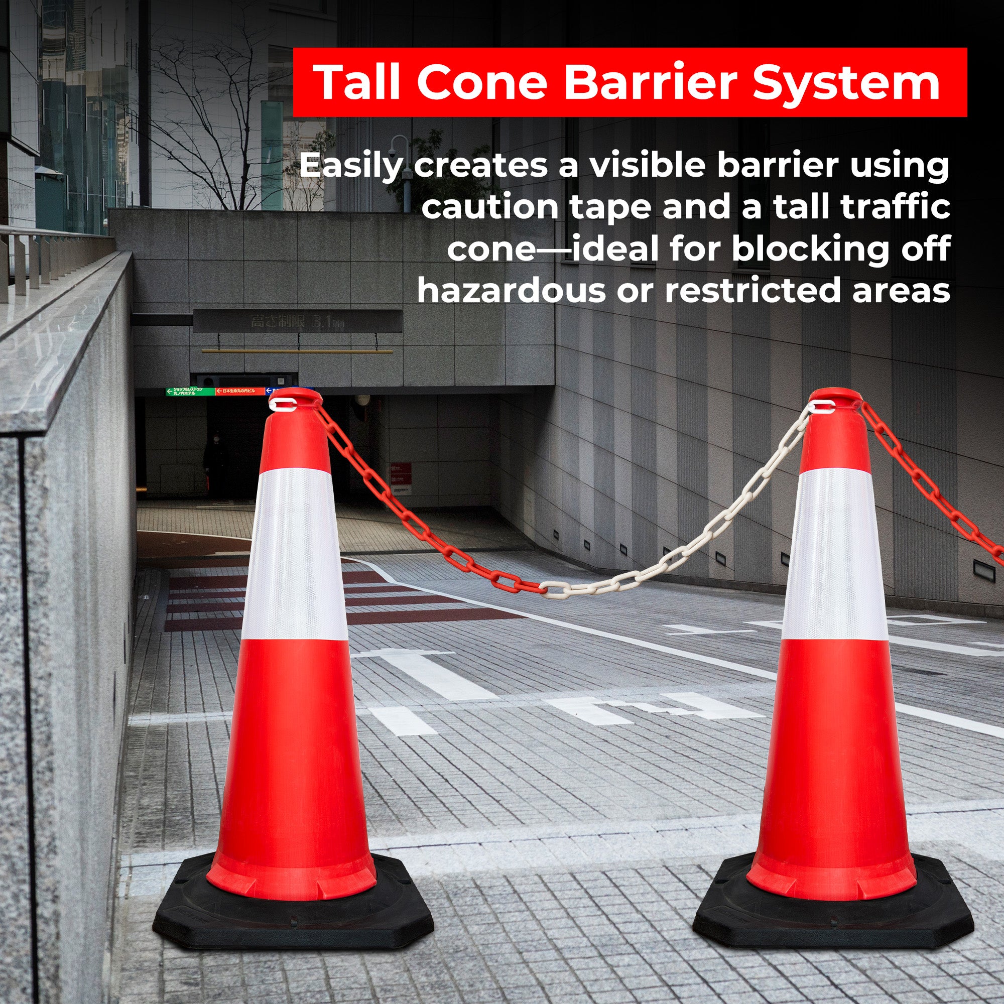 High Visibility Traffic Cone 1000mm Red