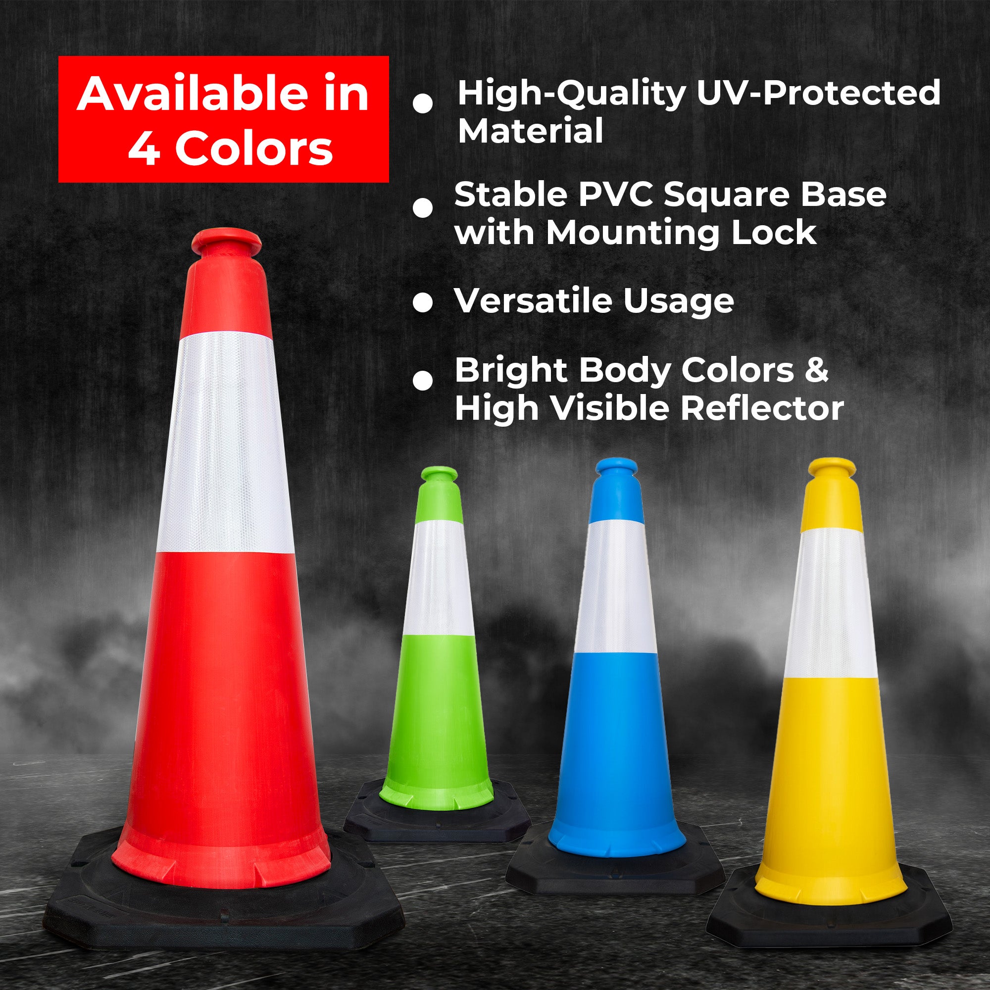 High Visibility Traffic Cone 1000mm Red