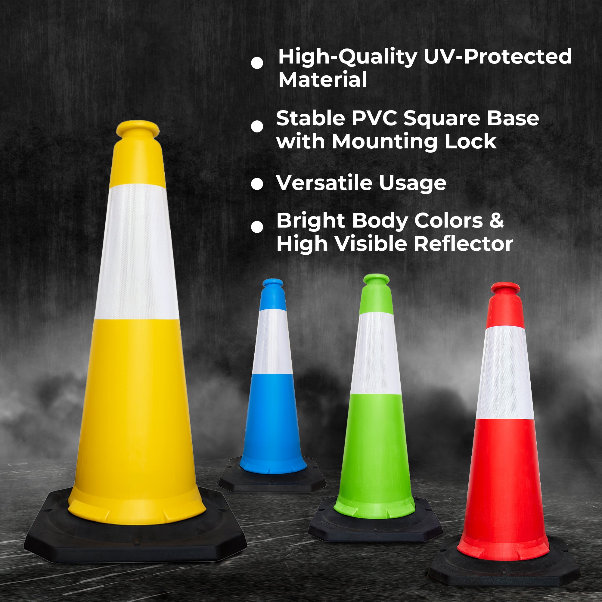 High Visibility Traffic Cone 1000mm Yellow