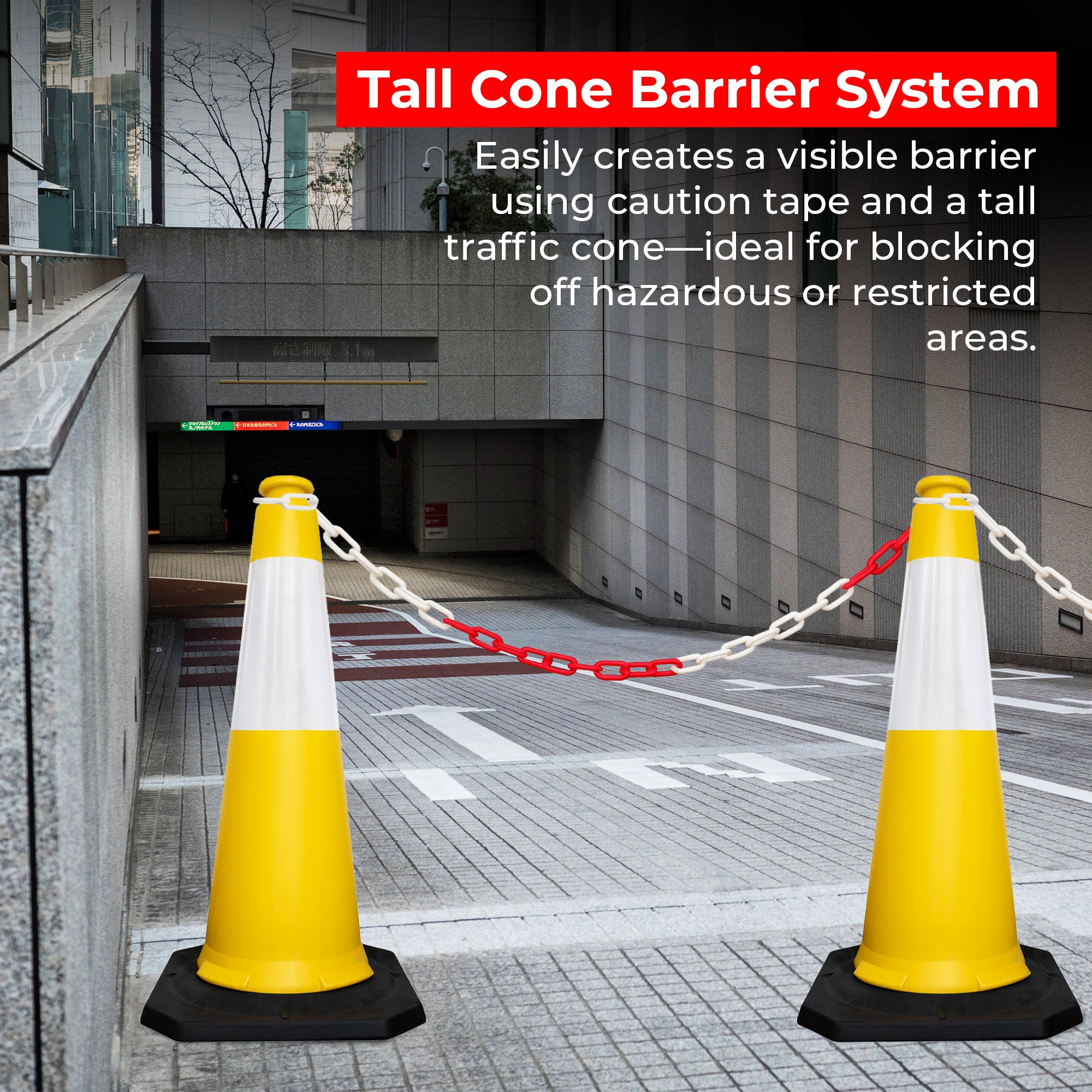 High Visibility Traffic Cone 1000mm Yellow