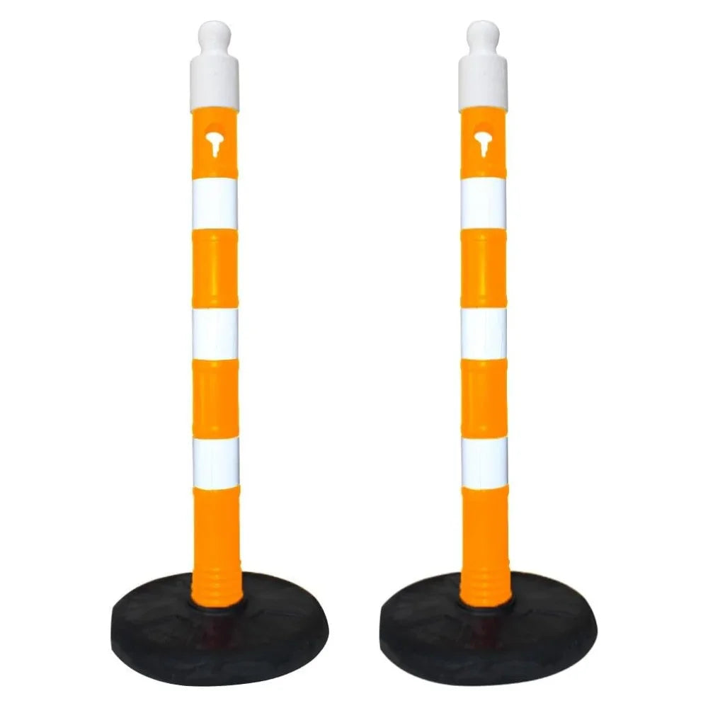 110CM Delineator Post with PVC Base | Yellow Reflective Traffic Bollard