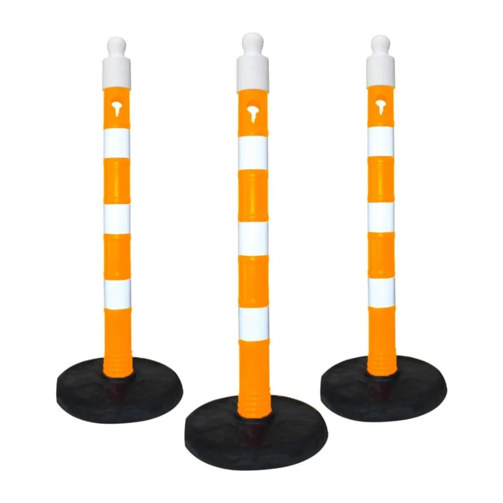 110CM Delineator Post with PVC Base | Yellow Reflective Traffic Bollard