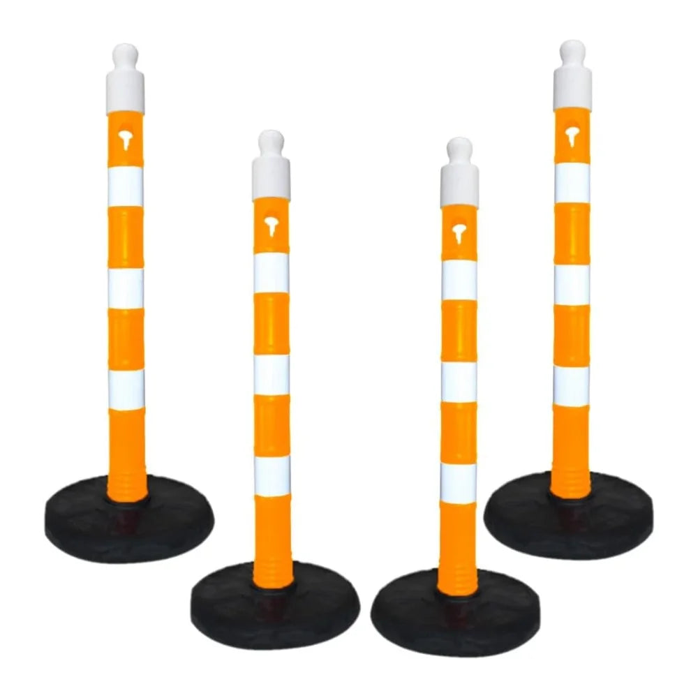 110CM Delineator Post with PVC Base | Yellow Reflective Traffic Bollard