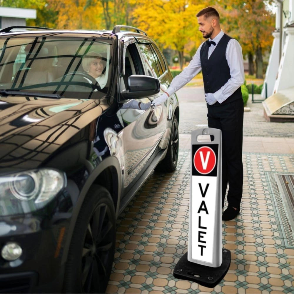 110cm Flexible Delineator Post with Weighted Base | Blank Pavement Sign