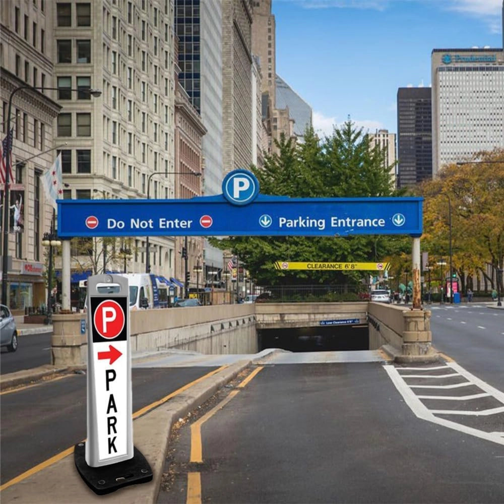 110cm Flexible Delineator Post with Weighted Base | Blank Pavement Sign