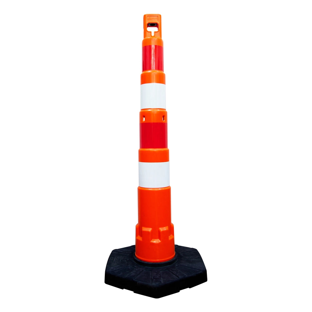 120CM Traffic Delineator Post Orange | Reflective Safety Bollard with Base