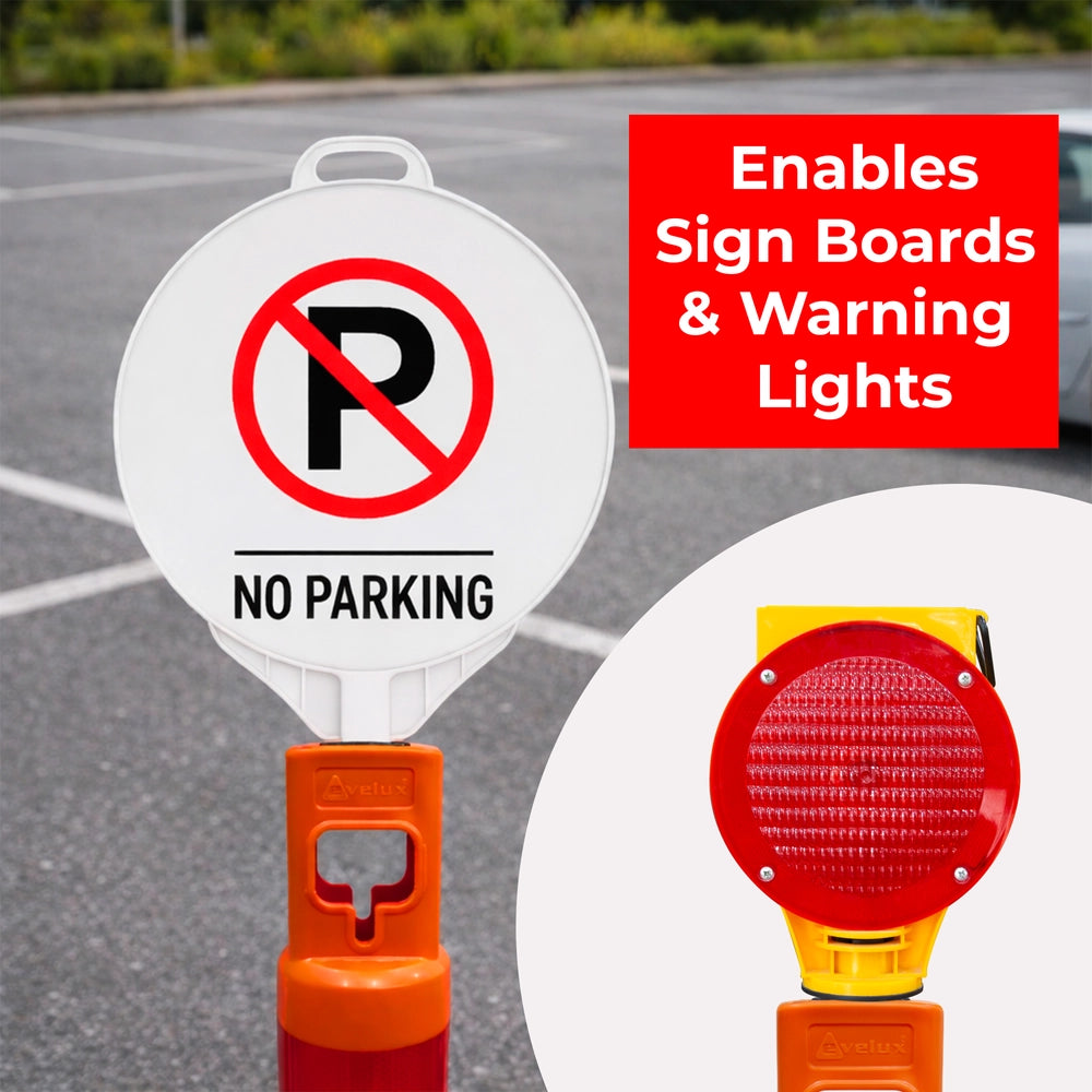 120CM Traffic Delineator Post Orange | Reflective Safety Bollard with Base
