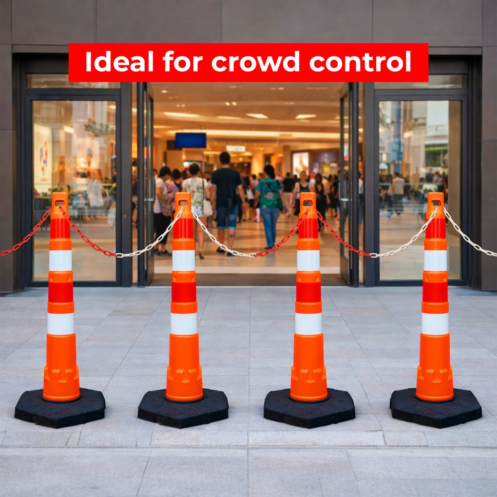 120CM Traffic Delineator Post Orange | Reflective Safety Bollard with Base