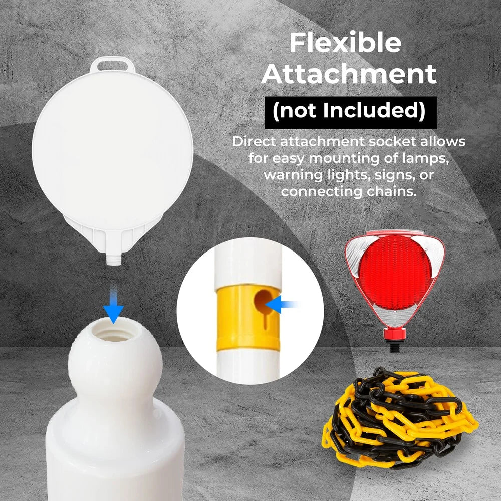 120CM Delineator Post Yellow | Reflective Traffic Bollard with Weighted Base