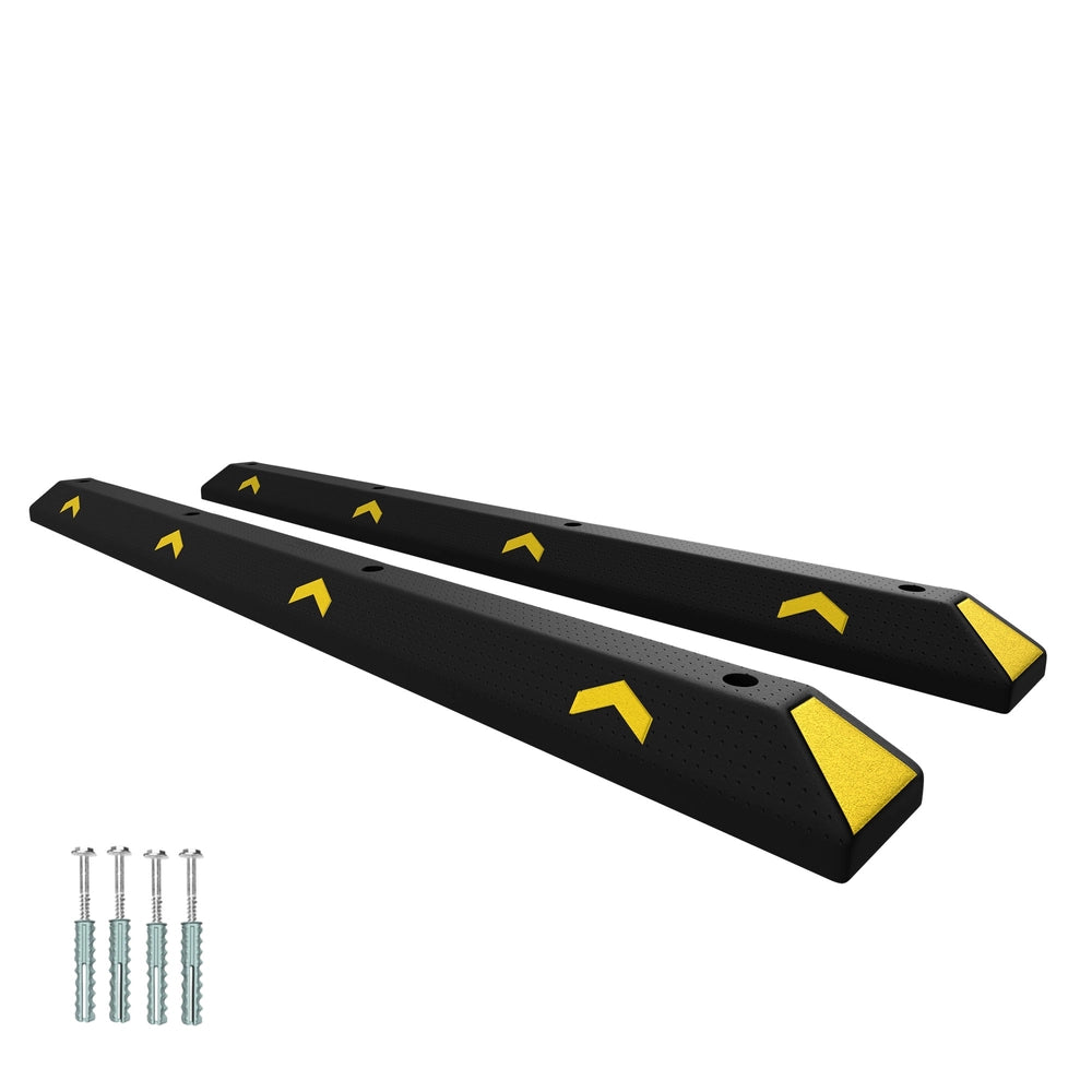 183CM Heavy Duty Wheel Stopper | Parking Kerb Block with Reflectors