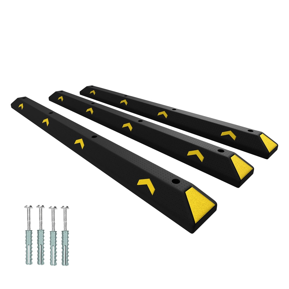 183CM Heavy Duty Wheel Stopper | Parking Kerb Block with Reflectors