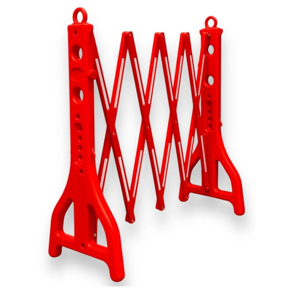 Expandable Mobile Safety Barrier 2.5M – Red | Folding Plastic Barricade