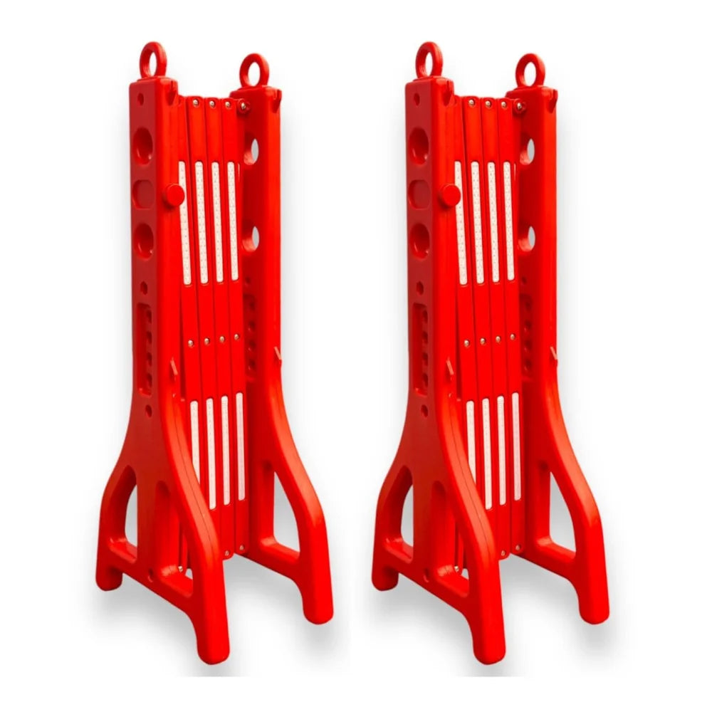 Expandable Mobile Safety Barrier 2.5M – Red | Folding Plastic Barricade