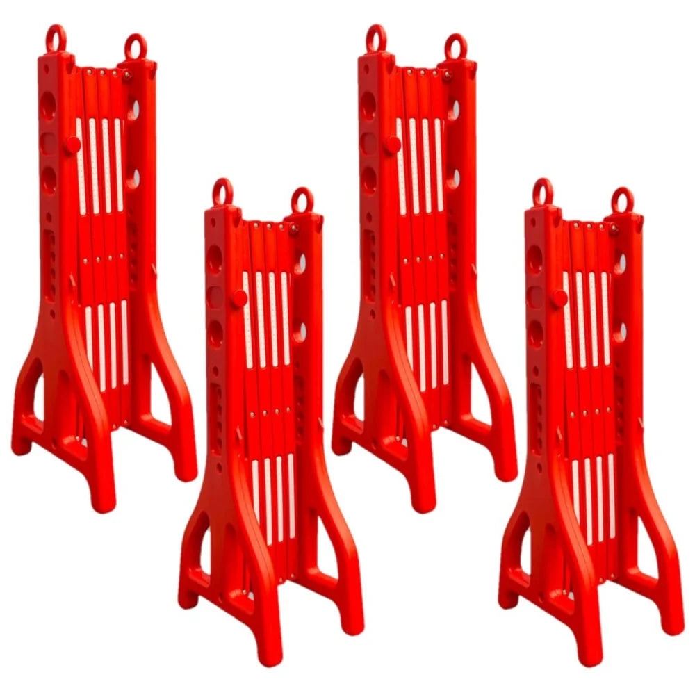 Expandable Mobile Safety Barrier 2.5M – Red | Folding Plastic Barricade