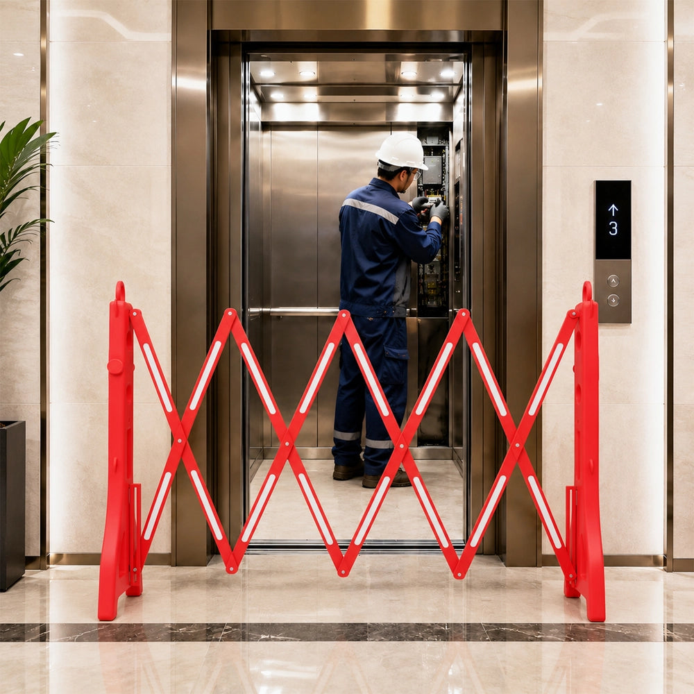 Expandable Mobile Safety Barrier 2.5M – Red | Folding Plastic Barricade