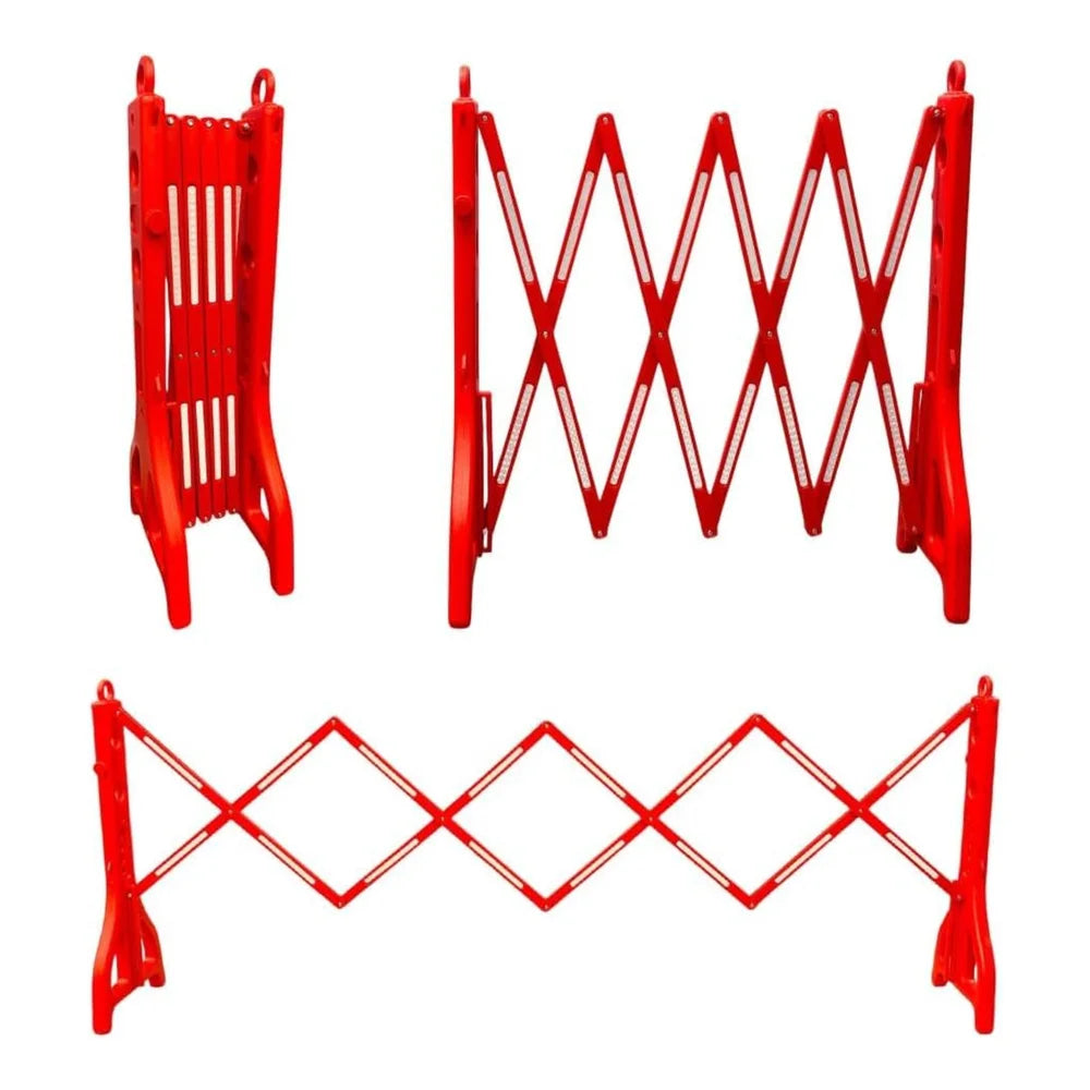 Expandable Mobile Safety Barrier 2.5M – Red | Folding Plastic Barricade