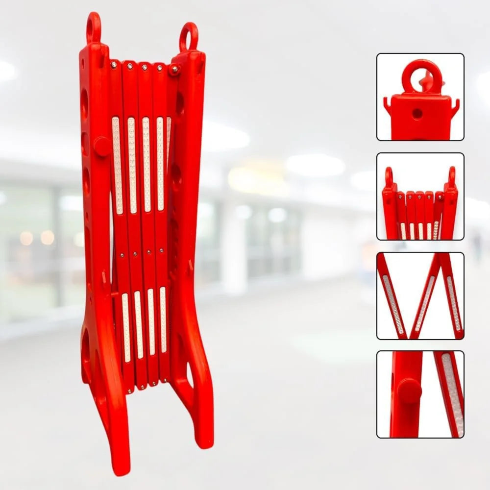 Expandable Mobile Safety Barrier 2.5M – Red | Folding Plastic Barricade