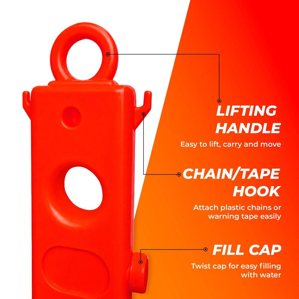 Expandable Mobile Safety Barrier 2.5M – Red | Folding Plastic Barricade