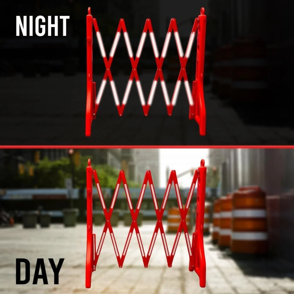 Expandable Mobile Safety Barrier 2.5M – Red | Folding Plastic Barricade