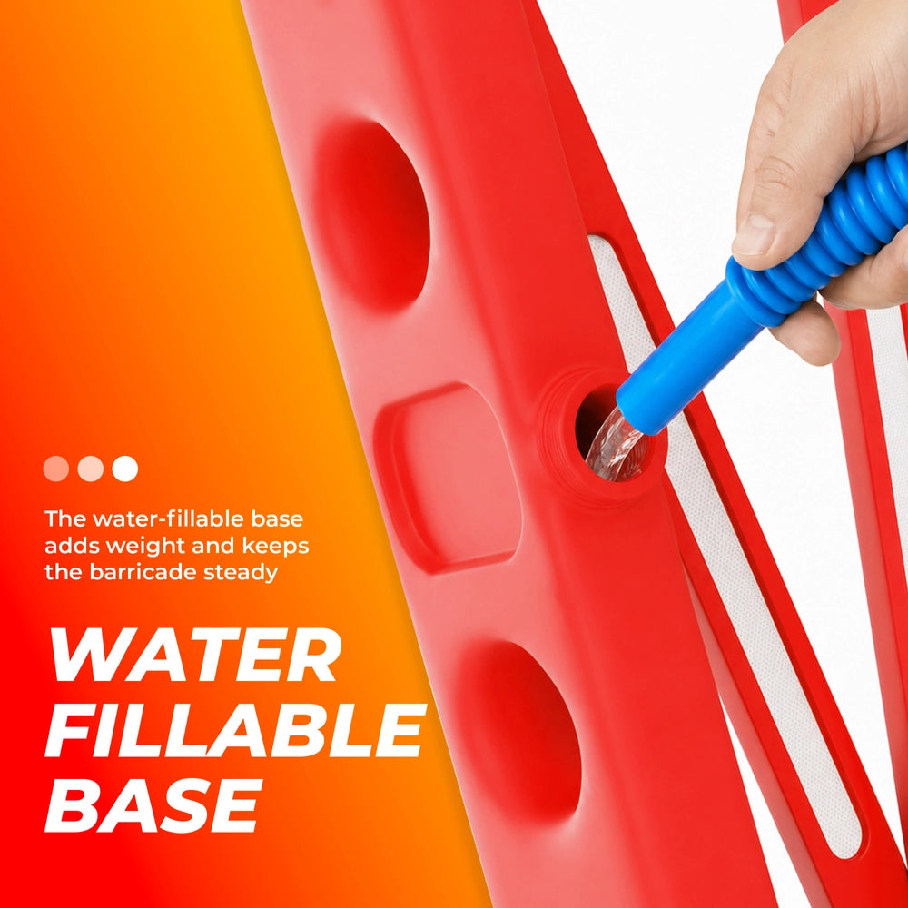 Expandable Mobile Safety Barrier 2.5M – Red | Folding Plastic Barricade