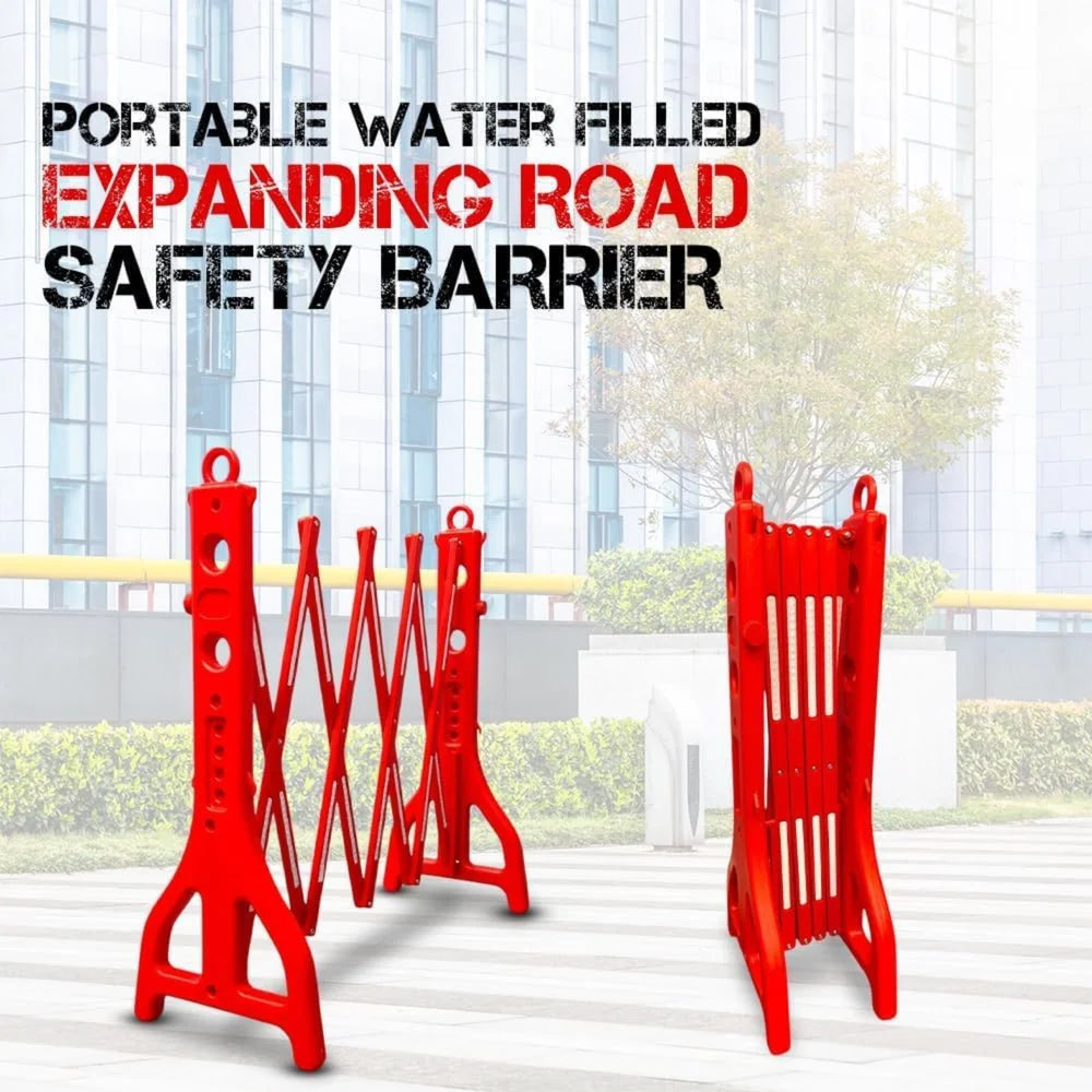 Expandable Mobile Safety Barrier 2.5M – Red | Folding Plastic Barricade