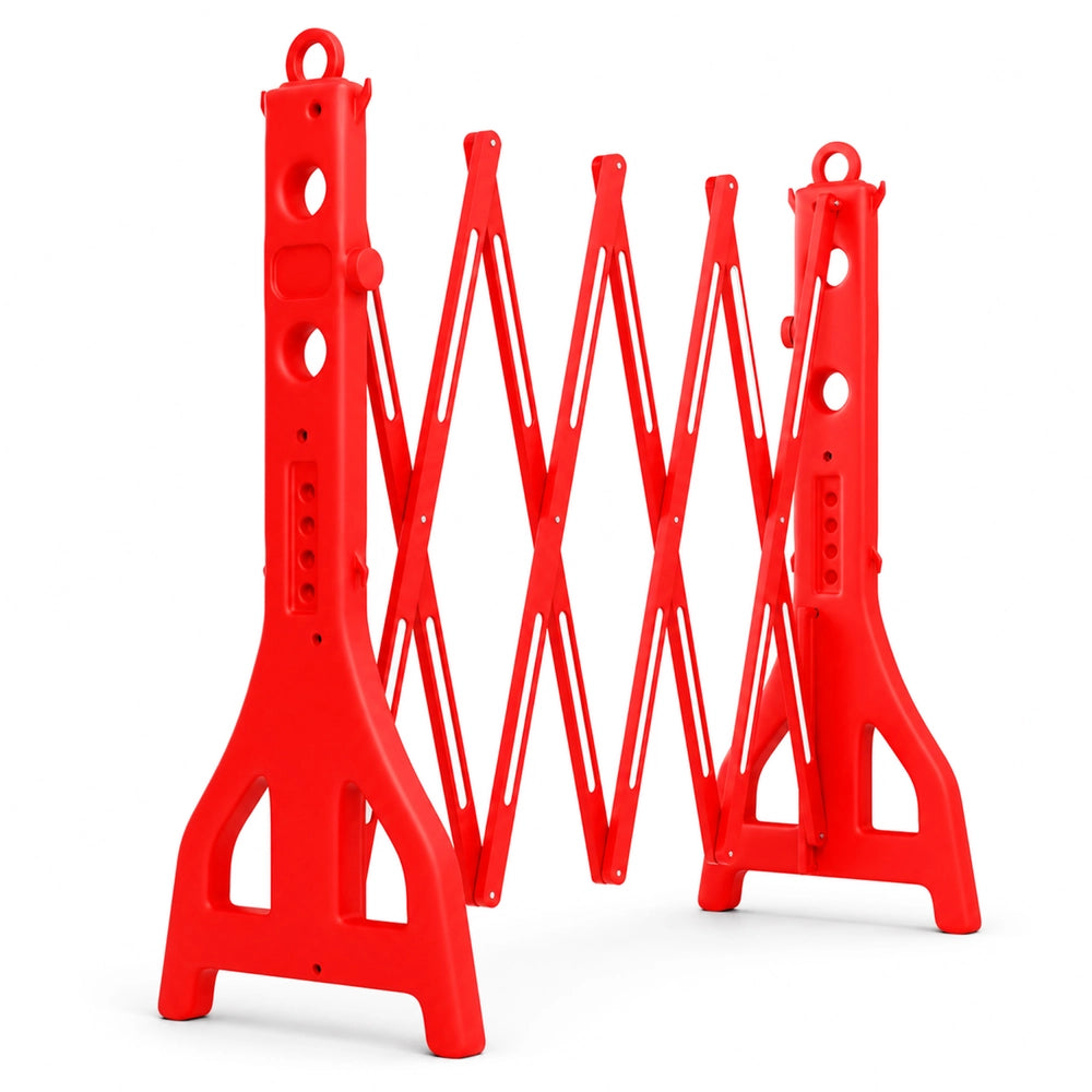 Expandable Mobile Safety Barrier 2.5M – Red | Folding Plastic Barricade