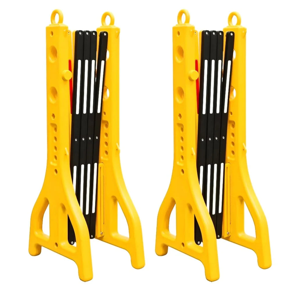 Expandable Mobile Safety Barrier 2.5M | Yellow & Black Folding Barricade