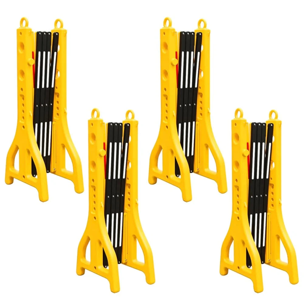 Expandable Mobile Safety Barrier 2.5M | Yellow & Black Folding Barricade