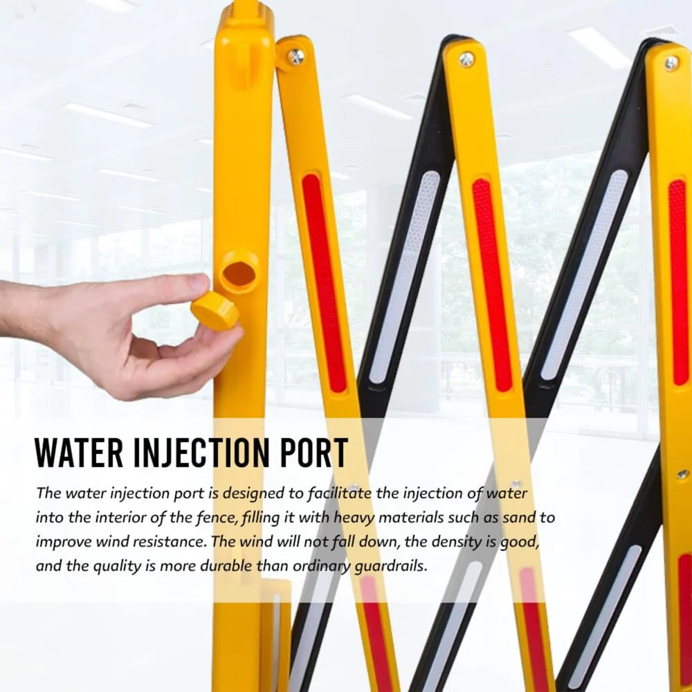 Expandable Mobile Safety Barrier 2.5M | Yellow & Black Folding Barricade
