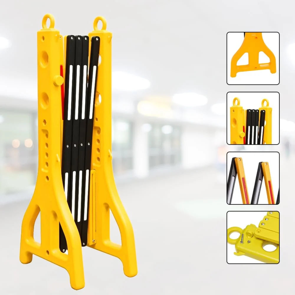 Expandable Mobile Safety Barrier 2.5M | Yellow & Black Folding Barricade
